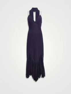 Candita Silk Georgette Slip Dress With Scarf