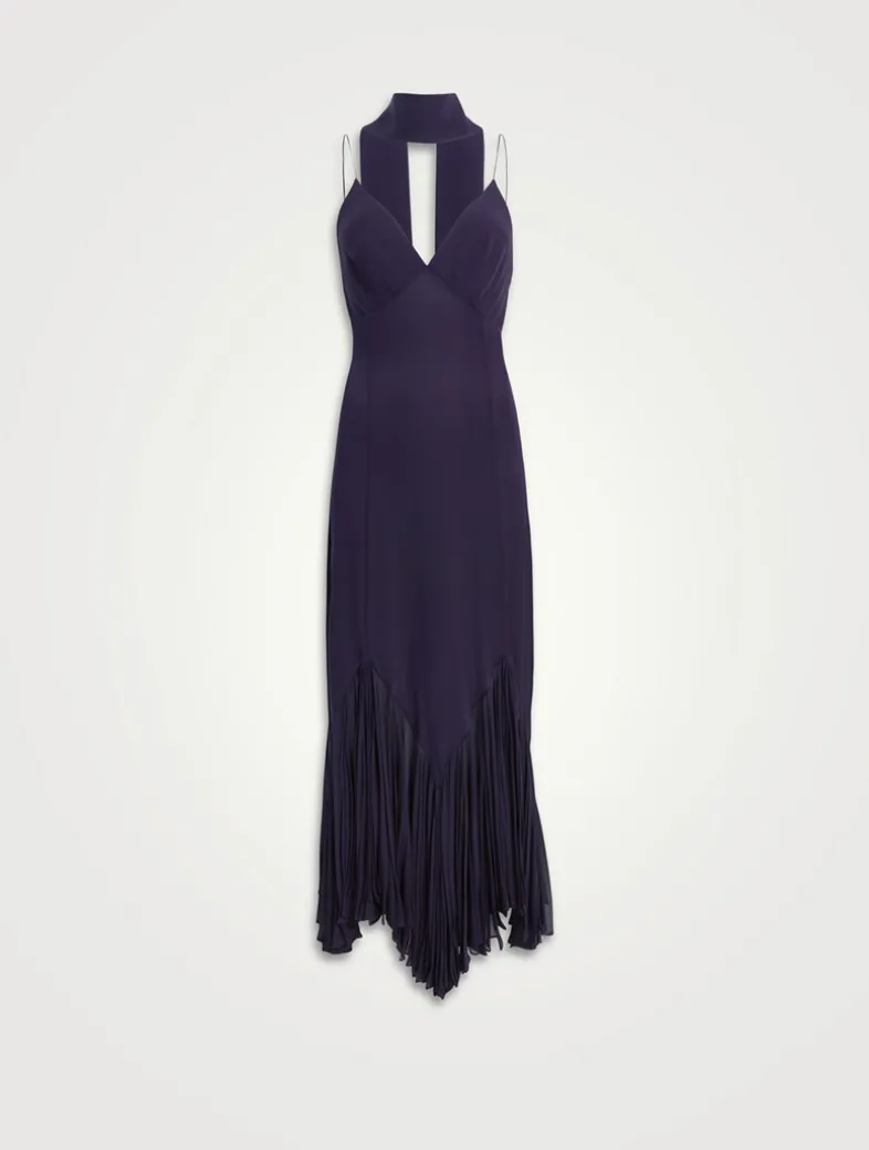 Candita Silk Georgette Slip Dress With Scarf