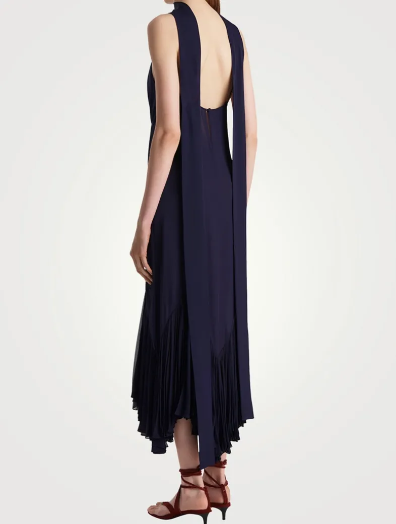 Candita Silk Georgette Slip Dress With Scarf