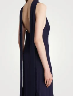 Candita Silk Georgette Slip Dress With Scarf