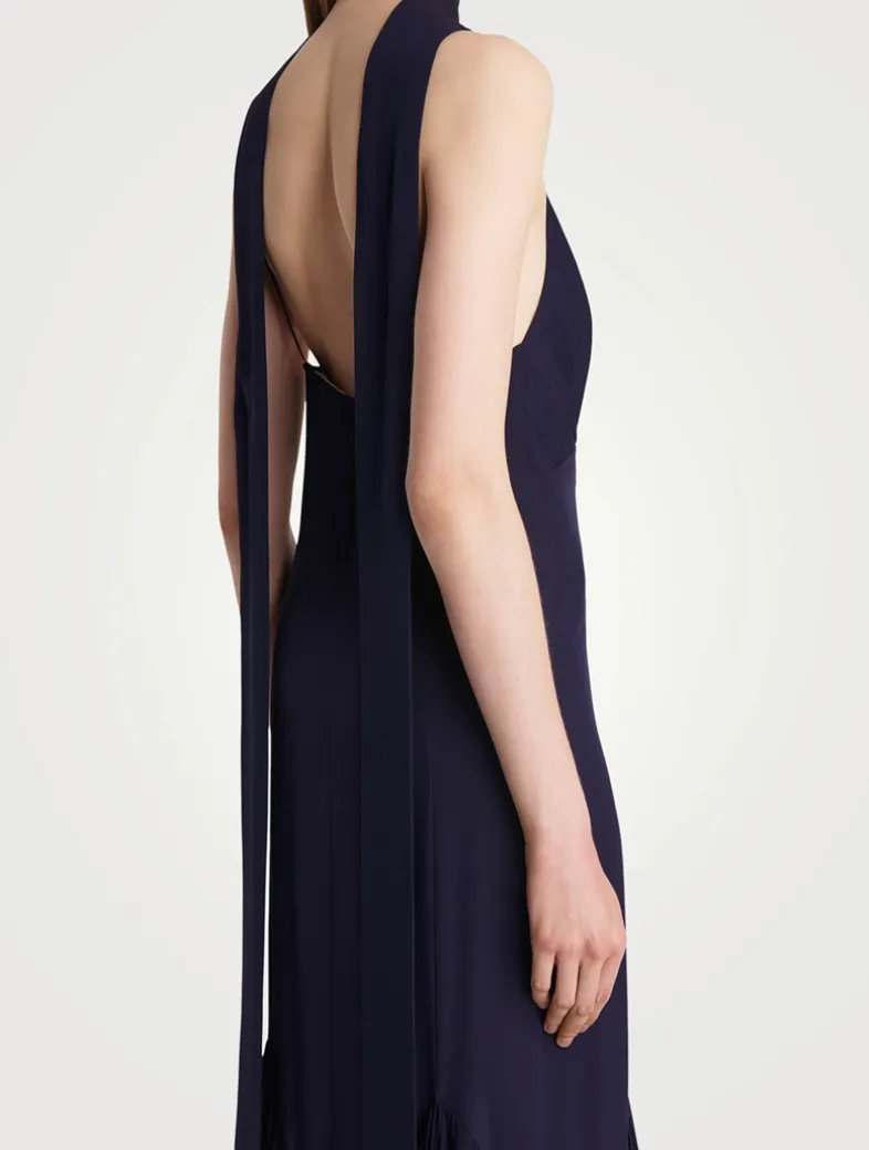 Candita Silk Georgette Slip Dress With Scarf