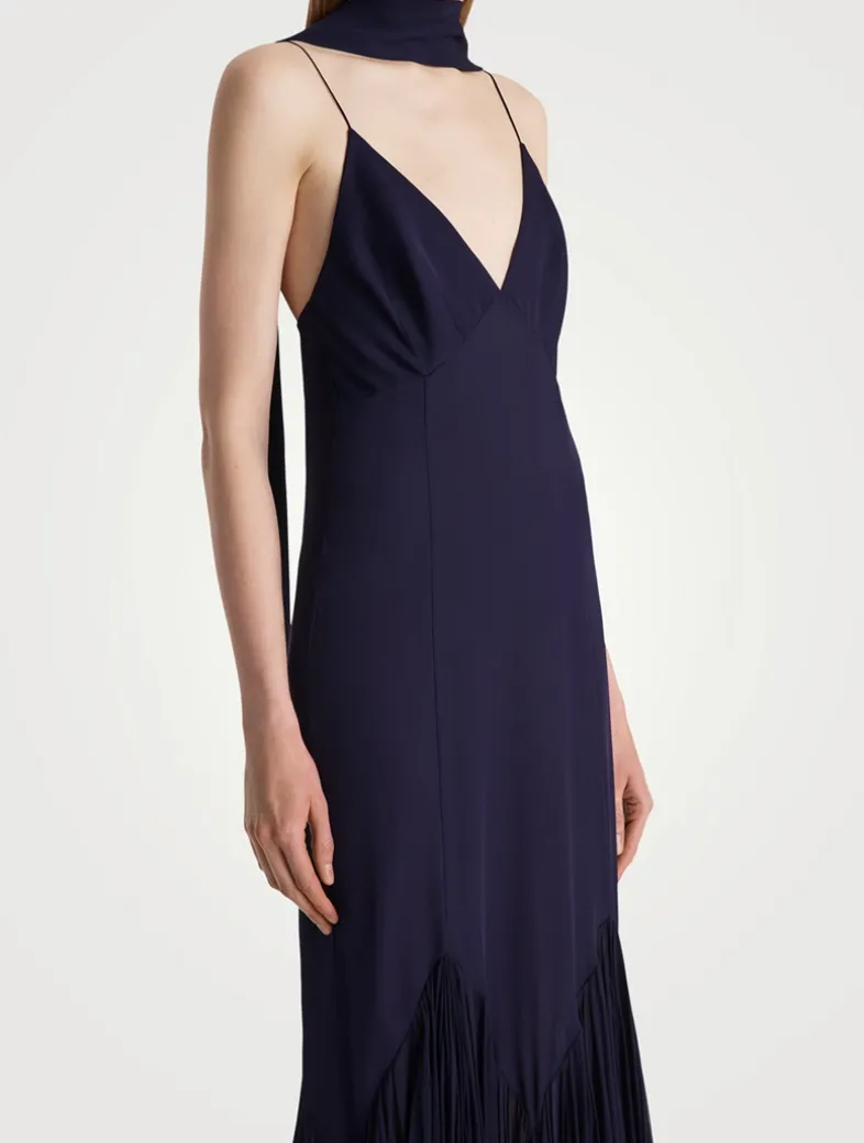 Candita Silk Georgette Slip Dress With Scarf