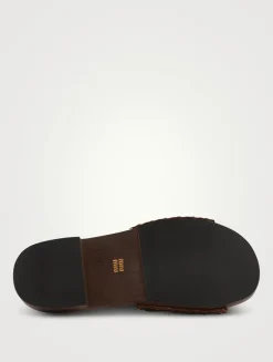 Canvas And Leather Clogs