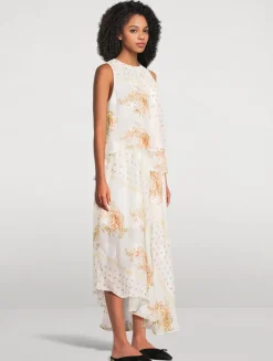 Caprice Chiffon Dress In Botanical Print
