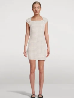 Cap-Sleeve Mini Dress In Plaid Print