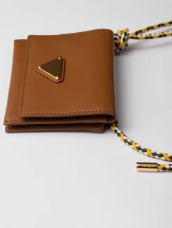 Card Holder With Leather Shoulder Strap