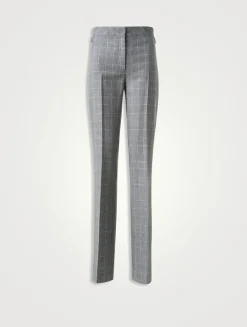 Carl Straight-Leg Trousers In Plaid Print
