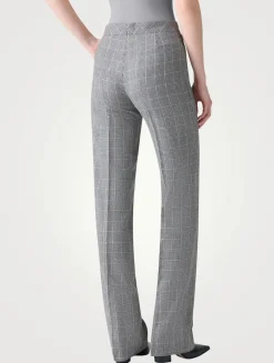 Carl Straight-Leg Trousers In Plaid Print