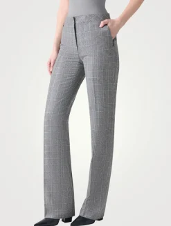 Carl Straight-Leg Trousers In Plaid Print
