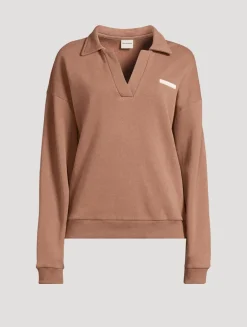 Carob Collared Sport Sweatshirt