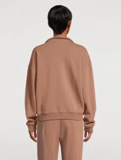 Carob Collared Sport Sweatshirt