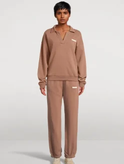 Carob Collared Sport Sweatshirt