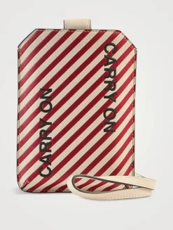 Carry On Leather Travel Phone Case With Lanyard