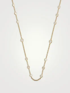 Cascade 18K Gold 16-Stone Necklace With Diamonds