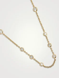 Cascade 18K Gold 16-Stone Necklace With Diamonds