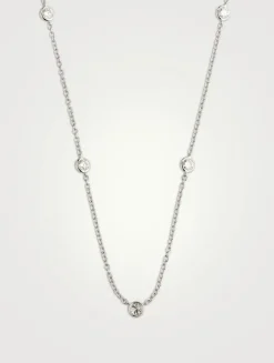 Cascade 18K White Gold Five-Stone Necklace With Diamonds