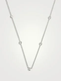 Cascade 18K White Gold Seven-Stone Necklace With Diamonds