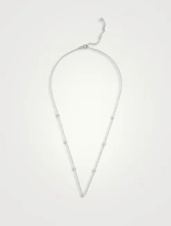Cascade 18K White Gold Seven-Stone Necklace With Diamonds