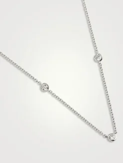 Cascade 18K White Gold Seven-Stone Necklace With Diamonds