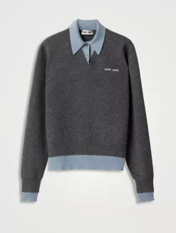 Cashmere And Wool Polo Sweater