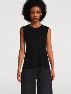 Cashmere Sleeveless T-Shirt