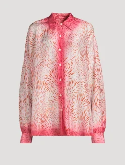 Casia Oversized Printed Silk Shirt