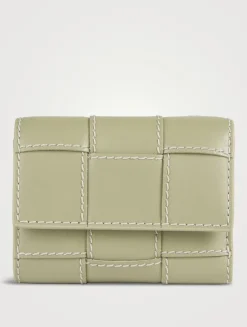 Cassette Leather Tri-Fold Leather Wallet
