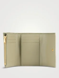 Cassette Leather Tri-Fold Leather Wallet