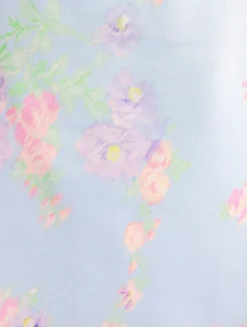 Castle Satin Slip Skirt In Floral Print