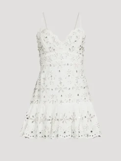 Catana Embellished Eyelet Mini Dress