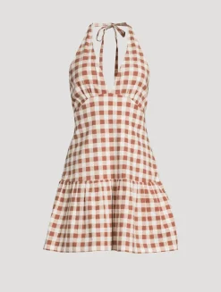Cecil Halter Mini Dress In Gingham Print