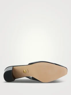 Cecile Leather Cap-Toe Slingback Pumps