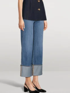 Cecile Leather Cap-Toe Slingback Pumps