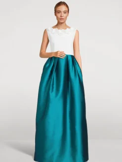 Celega Gown With Floral Appliqué