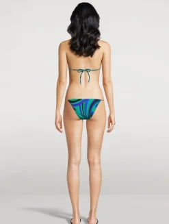 Chain-Trimmed Bikini Bottom In Iride Print