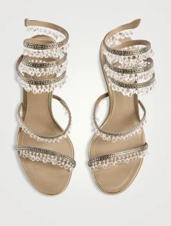 Chandelier Crystal Satin Sandals