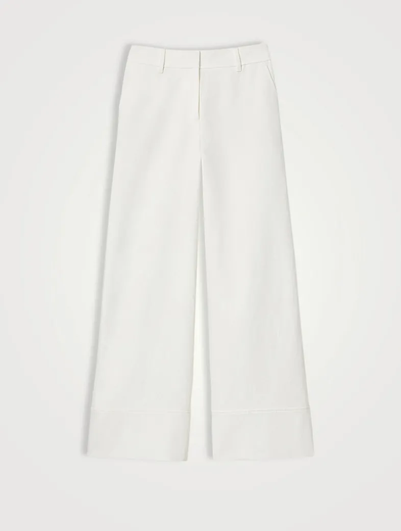 Charles Cotton Twill Wide-Leg Trousers
