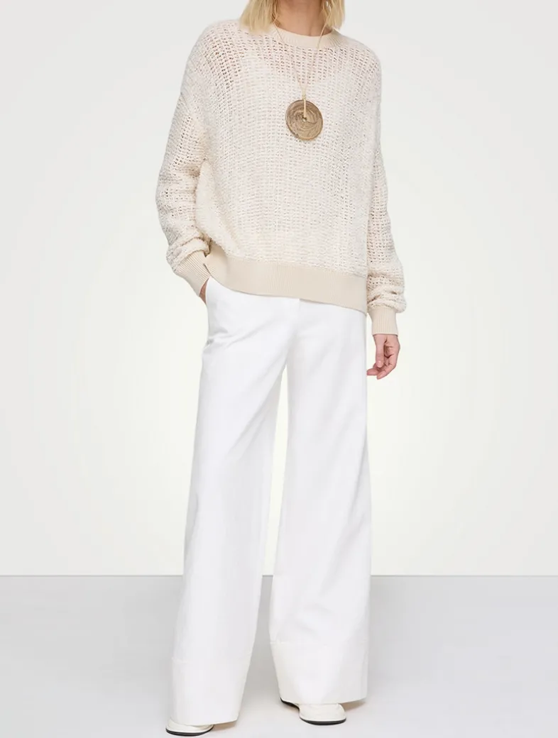 Charles Cotton Twill Wide-Leg Trousers