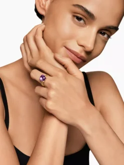 Chatelaine® Ring In 18k Yellow Gold With Hampton Blue Topaz And Diamonds, 11mm