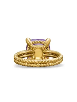 Chatelaine® Ring In 18k Yellow Gold With Hampton Blue Topaz And Diamonds, 11mm