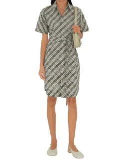Check Cotton Shirt Dress