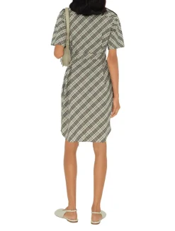 Check Cotton Shirt Dress