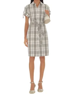 Check Cotton Shirt Dress