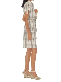 Check Cotton Shirt Dress