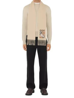 Check Label Cashmere Scarf