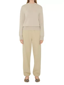 Check Label Cotton Jogging Pants