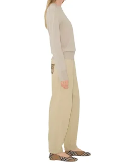 Check Label Cotton Jogging Pants