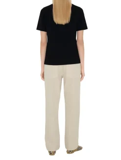 Check Label Cotton T-shirt