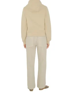 Check Label Cotton Zip Hoodie