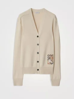 Check Label Wool Cardigan